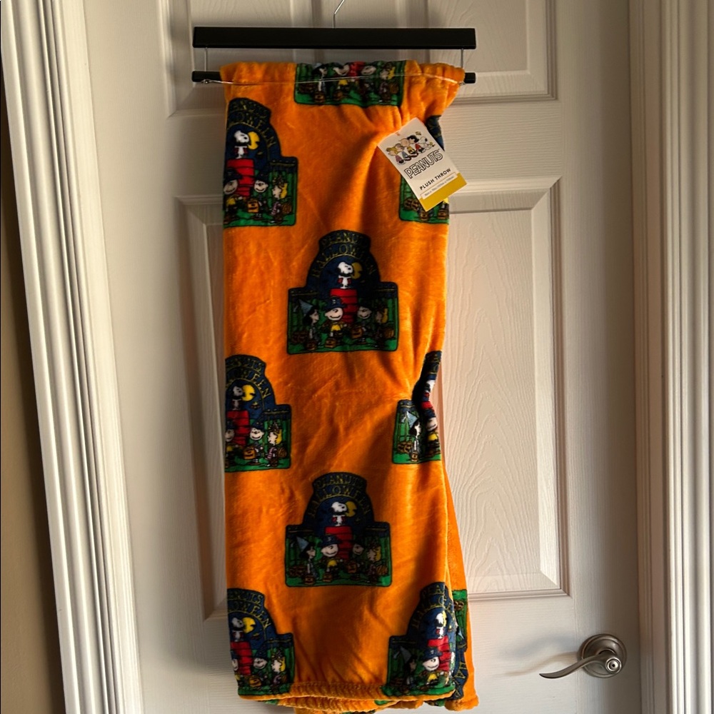 Orange Snoopy Halloween Blanket